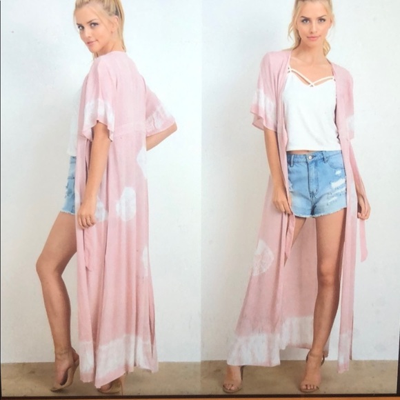 Dusty rose and white duster - Picture 2 of 7